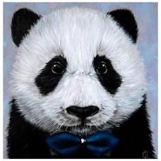 Алмазная мозаика "Панда с бабочкой", 20x20 см Гранни