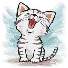 Алмазная мозаика "Котенок Мяу", 20x20 см Гранни