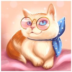 Алмазная мозаика "Пушистая кошечка", 38x38 см Гранни