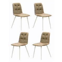 Комплект кухонных стульев (4 шт.), СтолБери, Chilli, коллекция Legion капучино, металлокаркас белый матовый