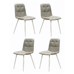 Комплект кухонных стульев (4 шт.), СтолБери, Chilli, коллекция Legion серая, металлокаркас белый матовый