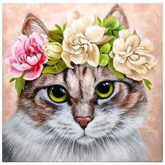 Алмазная мозаика "Мартовский кот", 20x20 см Гранни