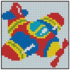 Алмазная мозаика "Самолетик" (на магнитной основе), 10x10 см Алмазное хобби