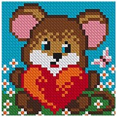 Алмазная мозаика "Мышонок" (на магнитной основе), 10x10 см Алмазное хобби