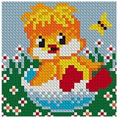 Алмазная мозаика "Утенок" (на магнитной основе), 10x10 см Алмазное хобби