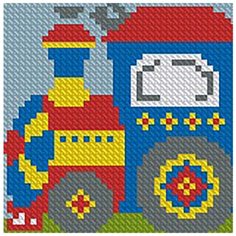 Алмазная мозаика "Паровозик" (на магнитной основе), 10x10 см Алмазное хобби