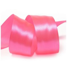 Лента атласная 1 1/2 (38мм) цв.3080 ярк.розовый IDEAL уп.27,4 м