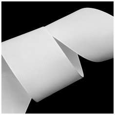 Лента Ideal репсовая в рубчик шир.50мм цв. 029 (001) белый уп.27,42м