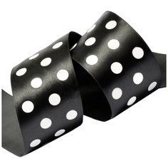Лента атласная Ideal LDAG03002950 (25) горошек 50мм цв.черный-белый уп.27,4м