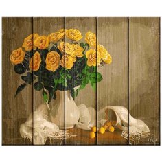 Картина по номерам по дереву Dali «Желтые розы», 40x50 см