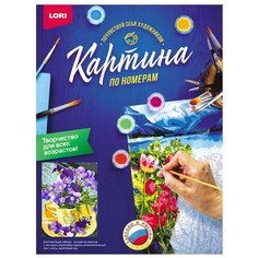 Картина по номерам на картоне "Фиалки" Lori