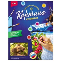Картина по номерам на картоне "Мишка в лесу" Lori