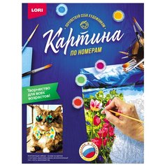 Картина по номерам на картоне "Модный котик" Lori