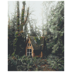 Лесной домик живопись на холсте 40х50 ( HS1265 ) Hobruk