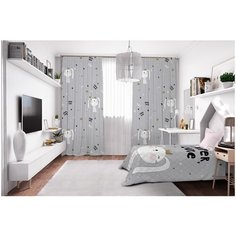 Фотошторы Сирень габардин 145*260 см (комплект - 2 шт.) 20463