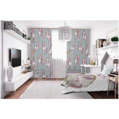 Фотошторы Сирень габардин 145*260 см (комплект - 2 шт.) 20479