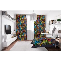 Фотошторы Сирень габардин 145*260 см (комплект - 2 шт.) 20496