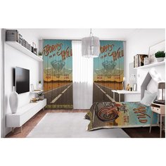 Фотошторы Сирень габардин 145*260 см (комплект - 2 шт.) 20497