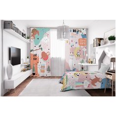 Фотошторы Сирень габардин 145*260 см (комплект - 2 шт.) 19022