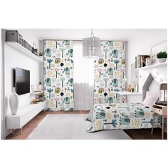 Фотошторы Сирень габардин 145*260 см (комплект - 2 шт.) 20475