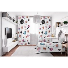 Фотошторы Сирень габардин 145*260 см (комплект - 2 шт.) 20483