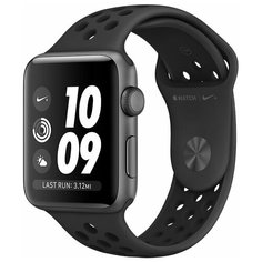 Умные часы Apple Watch Series 3 38мм Aluminum Case with Nike Sport Band, серый космос/антрацитовый/черный