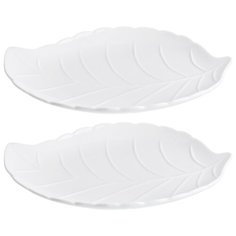 Блюдо фарфоровое 26х18х2,5 см Elan Gallery Листок, 2 штуки