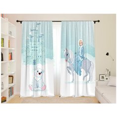 Фотошторы для детской "Эльза", 145*260 2 шт., Блэкаут Сирень