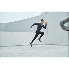 Футболка для бега с длинными рукавами облегающая мужская KIPRUN SKINCARE , размер: L, цвет: Угольный Серый/Асфальтовый KIPRUN Х Декатлон Decathlon