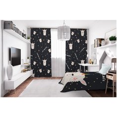 Фотошторы Сирень габардин 145*260 см (комплект - 2 шт.) 20429