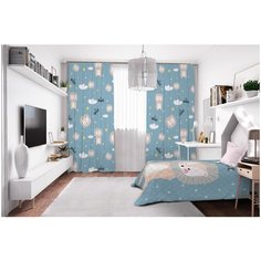 Фотошторы Сирень габардин 145*260 см (комплект - 2 шт.) 20425