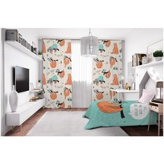 Фотошторы Сирень габардин 145*260 см (комплект - 2 шт.) 20455