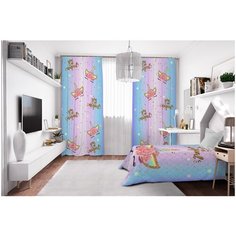 Фотошторы Сирень габардин 145*260 см (комплект - 2 шт.) 20466