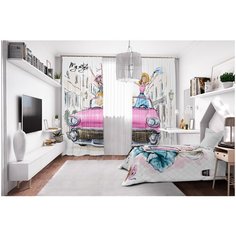 Фотошторы Сирень габардин 145*260 см (комплект - 2 шт.) 20482