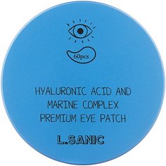 LSanic Гидрогелевые патчи Hyaluronic acid and marine complex premium eye patch, 60 шт. L’Sanic