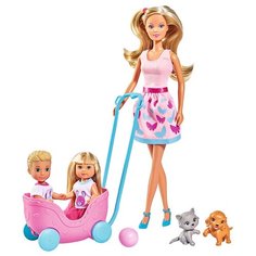 Набор кукол Steffi Love Веселая прогулка Штеффи, Еви, Тимми, 29, 12 и 12 см, 5733229029 Simba