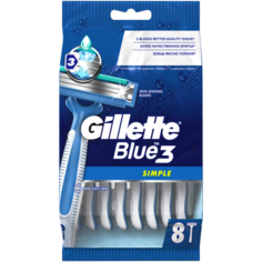 Бритвенный станок Gillette Blue Simple3, 8 шт.