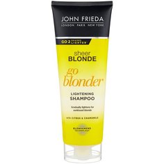 John Frieda шампунь Sheer Blonde Go Blonder осветляющий для натуральных, мелированных и окрашенных волос, 250 мл