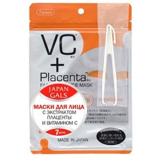 Japan Gals маска Placenta + Витамин C, 7 шт.