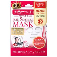 Japan Gals маска Pure 5 Essence с натуральными керамидами, 30 шт.