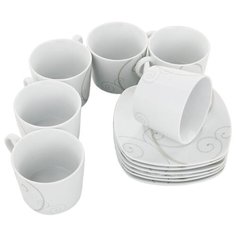 Чайный сервиз Domenik Caress Modern, 6 персон, 12 предм., белый