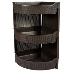 Этажерка угловая BranQ BQ3778, материал: пластик, ШxГxВ: 32х32х61.5 см, венге