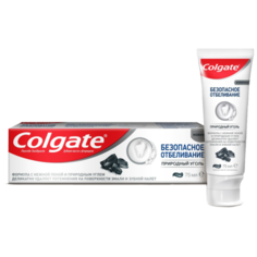 Зубная паста Colgate Безопасное Отбеливание Природный Уголь отбеливающая, 75 мл