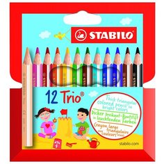 STABILO Цветные карандаши Trio thick short 12 цветов (205/12-01)