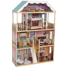 KidKraft кукольный домик "Шарллота" 65956, бежевый/розовый/голубой