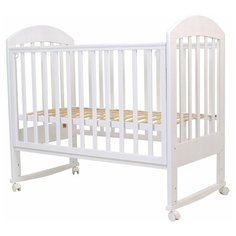 Кроватка Топотушки Дарина-2 (колесо) (качалка), на полозьях белый