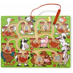 Лабиринт Melissa & Doug Magnetic Number Maze зеленый/коричневый/красный