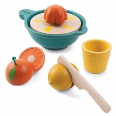 Набор продуктов с посудой PlanToys Соковыжималка 3610 оранжевый/желтый/зеленый