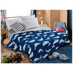 Плед Cleo Fluffy 150x200 см, синий/белый