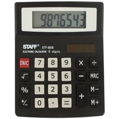 Калькулятор настольный STAFF STF-8008 (коробка) черный